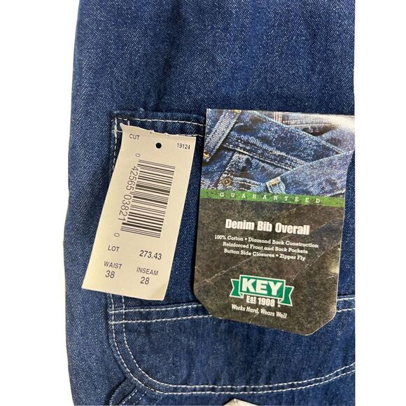 Mens Vintage Key Imperial Aristocrat of Overalls Dark Wash Made in USA 38x30 - Picture 7 of 9